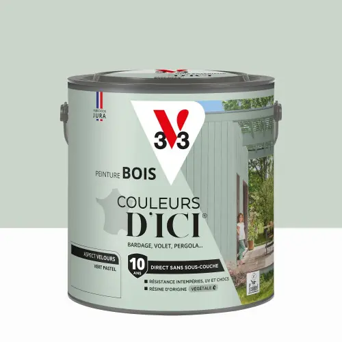 Meilleure Vente Peinture extérieure bois V33 Couleurs d‘ici, vert pastel velours 2l - V33