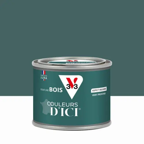 Peinture extérieure bois V33 Couleurs d‘ici, vert profond velours 0.125l – V33 Vente Flash