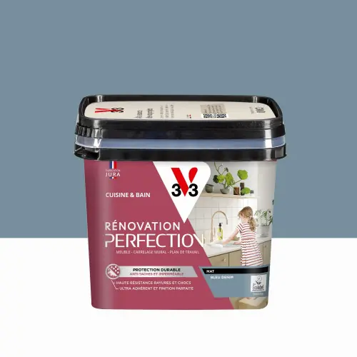 Peinture meuble bleu denim mat V33 Rénovation cuisine et bain 0.75l - V33 Must-Have