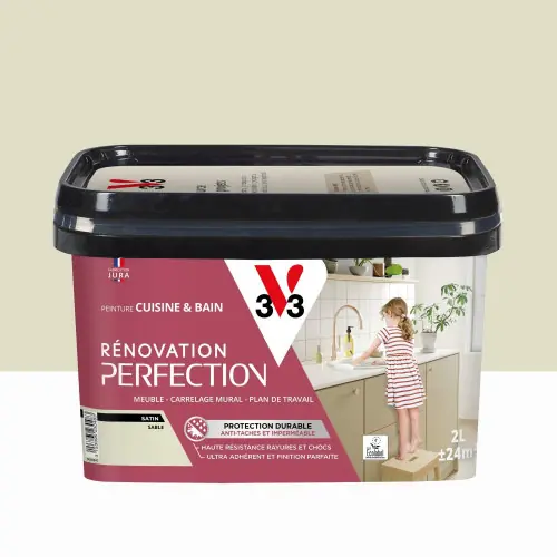 Peinture meuble sable satin V33 Rénovation cuisine et bain 2l - V33 Prix Bas