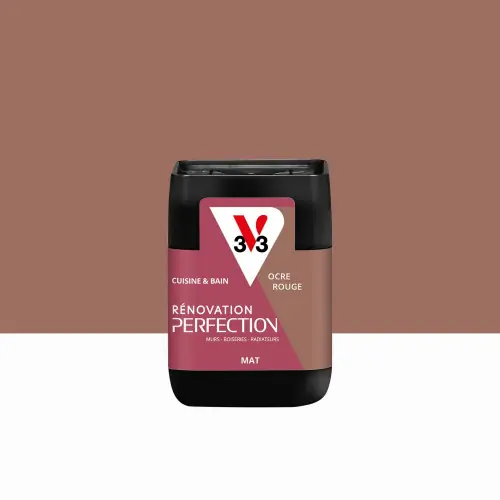 Peinture meuble, V33 Rénovation cuisine et bain, 0.075l, ocre rouge mat - V33 Commande En Gros