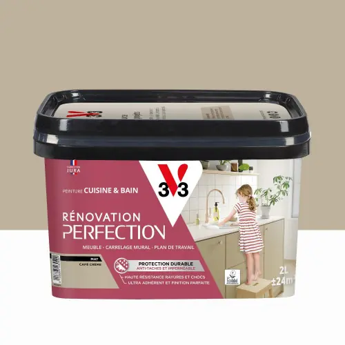Acheter En Ligne Peinture meuble, V33 Rénovation cuisine et bain, 2l, café crème mat – V33