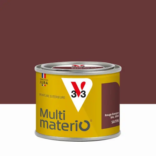 Peinture multimateriaux exterieure Multimaterio V33 rouge basque satine 0.125 l - V33 Expédié Aujourd'hui