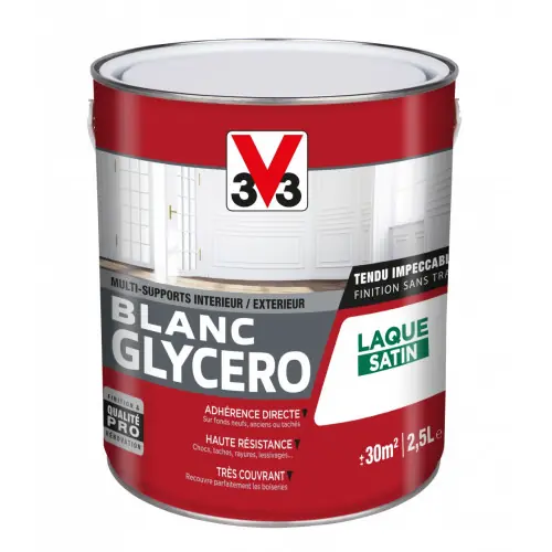 Peinture multisupport V33 Glycéro blanc satiné, 2.5 l – V33 Dernier Modèle