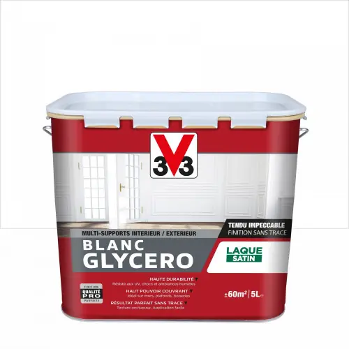 Certifié Peinture multisupport V33 Glycéro blanc satiné, 5 l – V33