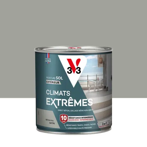 Promotion Saisonnière Peinture sol Climats extrêmes V33, beton poli satiné, 0.5L – V33