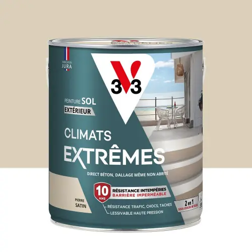 Peinture sol Climats extrêmes V33, pierre satiné, 2.5L – V33 Vente Directe