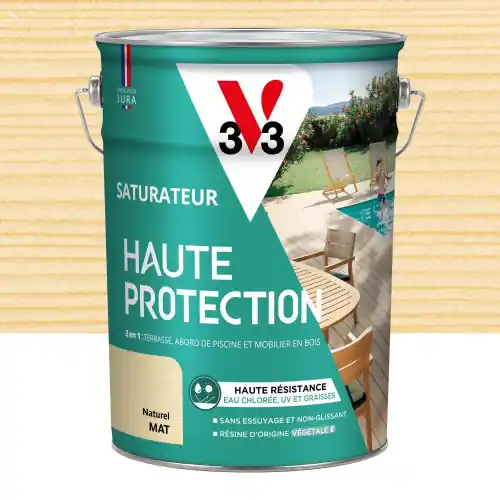Saturateur pour bois extérieur V33 Haute protection naturel mat 5L - V33 Populaire