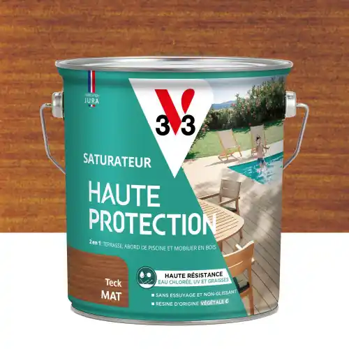 Jusqu'à Épuisement Des Stocks Saturateur pour bois extérieur V33 Haute protection teck mat 2.5L - V33