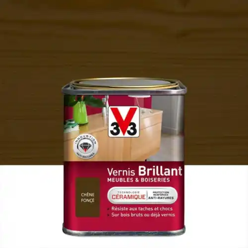 Nouvel Arrivage Vernis meuble et objet V33, chêne foncé brillant, 0.25l - V33