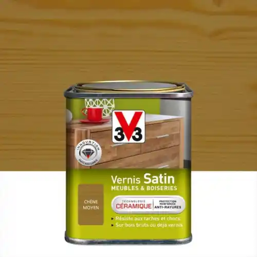 Jusqu&rsquo;à Épuisement Des Stocks Vernis meuble et objet V33, chêne moyen satiné, 0.25l – V33