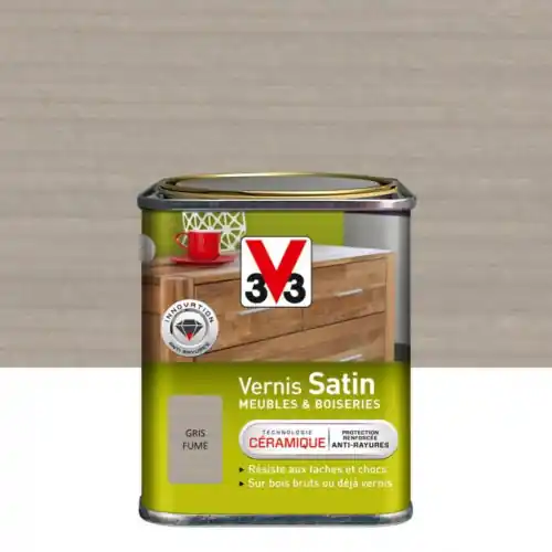 Commander Vite Vernis meuble et objet V33, gris satiné, 0.25l - V33