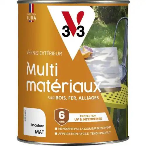 Vernis Multi-materiaux V33, incolore mat 0.25 l – V33 Acheter Direct