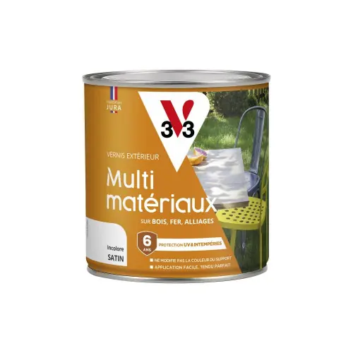 Vernis Multi-materiaux V33, incolore satine 0.5 l – V33 Remise
