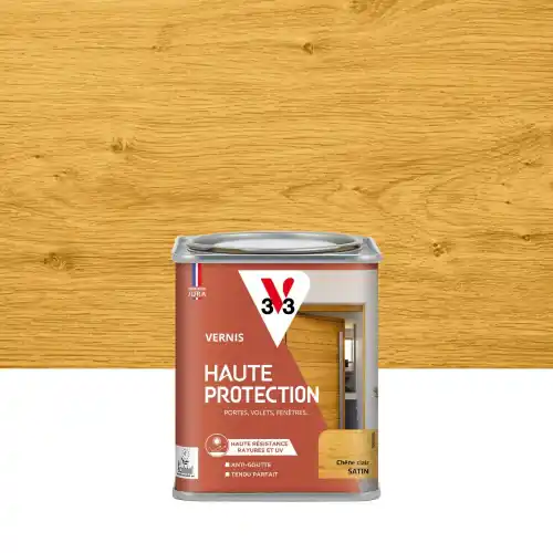 Vernis pour bois extérieur V33 Haute protection chêne clair satiné 0.25 l – V33 Meilleur Prix