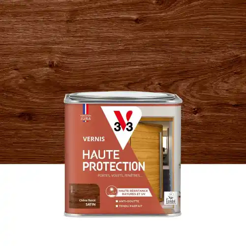 Nouvelle Collection Vernis pour bois extérieur V33 Haute protection chêne foncé satiné 0.5 l - V33