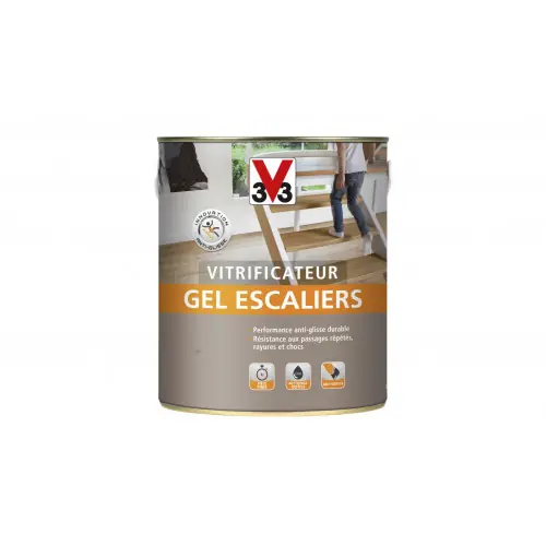 Vitrificateur gel escalier V33, incolore satiné, 2.5 l – V33 Top Vente