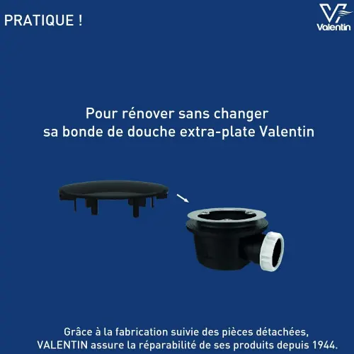 Dernier Modèle Capot métal chrome diam.116 pour bonde extra plate - VALENTIN
