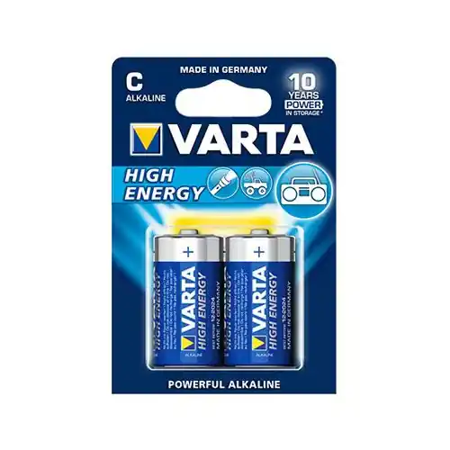 Carte de 2 piles HIGH ENERGY – 1,5 V LR14 / C – VARTA Nouvel Arrivage