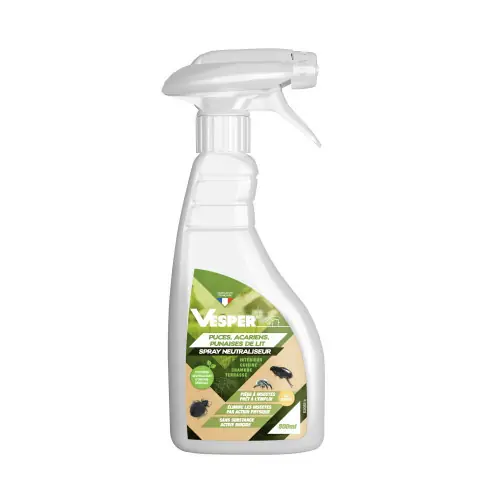Retour Gratuit Spray neutraliseur puces/acariens/punaises 500 ml – origine végétale – Vesper