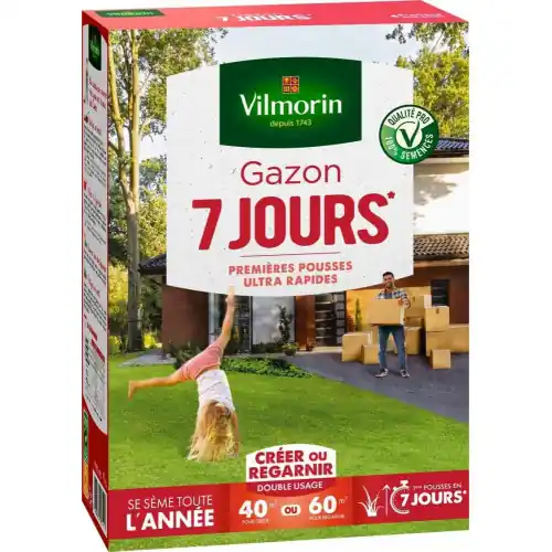 Gazon 7 jours VILMORIN, 1 kg, 40 m² – VILMORIN Offre Spéciale