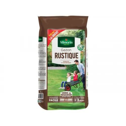 Gazon Rustique Vilmorin 200 M², 5 Kg + 1 Gratuit – VILMORIN Authentique