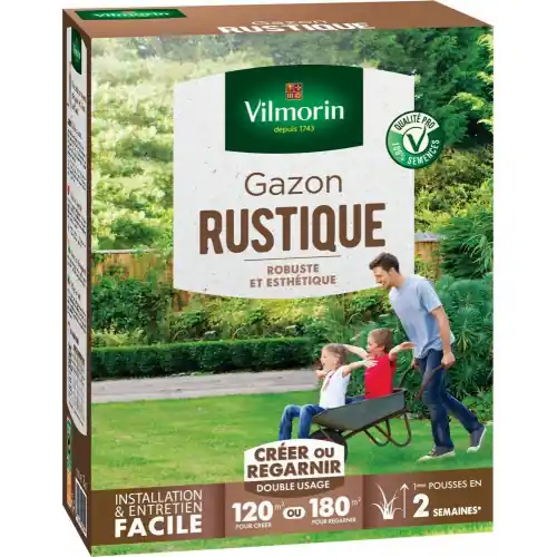 Gazon rustique VILMORIN, 3 kg, 120 m² - VILMORIN Retour Gratuit