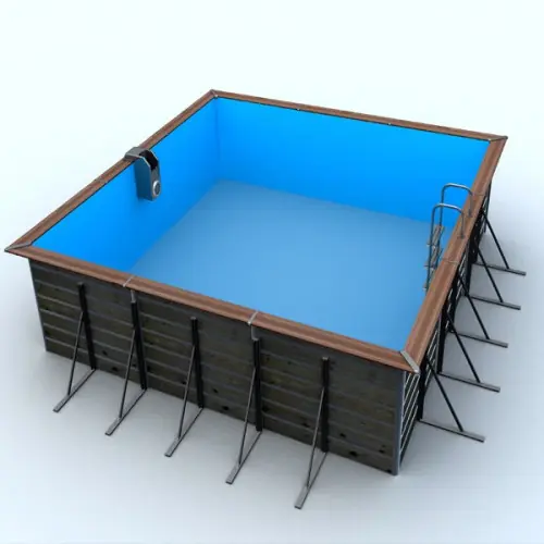 Commander Vite Piscine bois carrée 3,70 x 3,70 x H. 1,47 m – EGINE – WATER CLIP