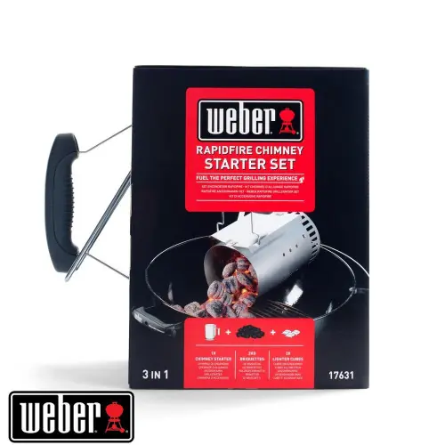 Cheminée d‘allumage barbecue + briquettes + allume-feux WEBER aluminium D. 19 cm - Weber Meilleure Vente