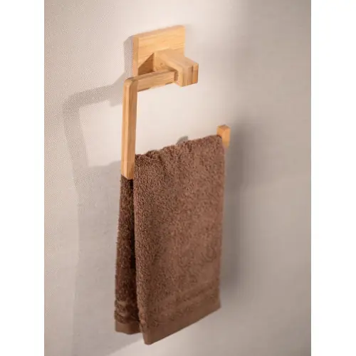 Anneau porte serviette fixation au choix Inbara bambou WENKO – WENKO Prix Choc