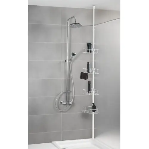 Etagère de bain / douche d‘angle télescopique blanc à encastrer Lutrano – WENKO Paiement Sécurisé