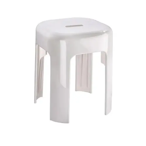 Retour Gratuit Tabouret à poser en plastique, blanc, Alaska, l.35 x L.35 x H.45 cm – WENKO