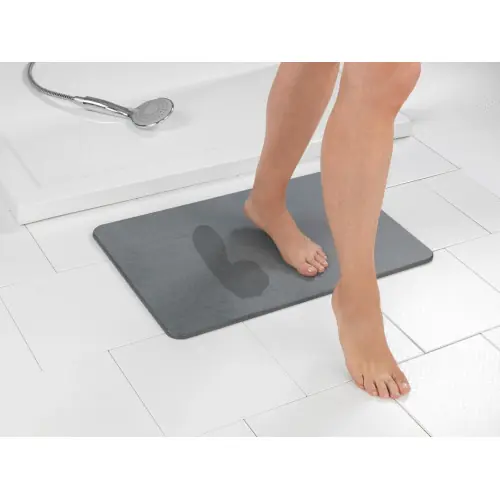Tapis De Bain L.39 X L.60 Cm Gris, Simi Wenko - WENKO Réduction