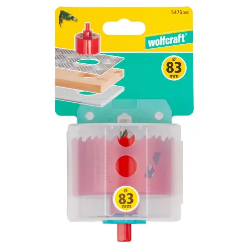 Retour Gratuit Scie cloche BIM bois / plastique / métal, WOLFCRAFT, diam. 83 mm - WOLFCRAFT