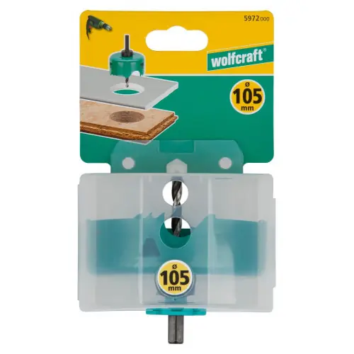 Scie cloche CT maçonnerie/pierre/bois/plastique wolfcraft diamètre 105 mm - WOLFCRAFT Vente Flash