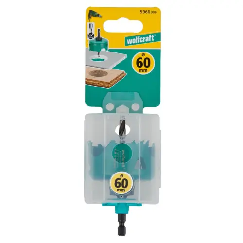 Jusqu'à Épuisement Des Stocks Scie cloche CT maçonnerie/pierre/bois/plastique wolfcraft diamètre 60 mm - WOLFCRAFT