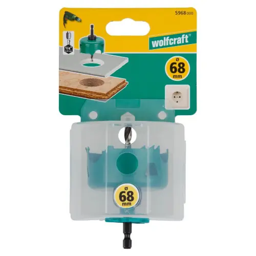 Prix Réduit Scie cloche CT maçonnerie/pierre/bois/plastique wolfcraft diamètre 68 mm - WOLFCRAFT