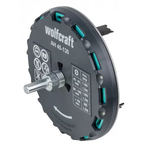 Certifié Trépan AH réglable queue 3 pans, Diam.40 - 130 mm WOLFCRAFT - WOLFCRAFT