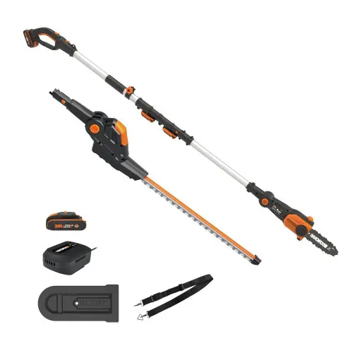 Marque Taille-haies sur perche + elagueuse WORX 20V 2 AH WG908E.1 – Worx