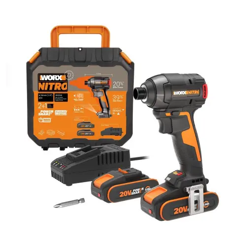 Expédié Aujourd&rsquo;hui Visseuse à chocs sans fil 20 V WORX Wx265, 200 Nm + 2 batteries 2Ah – Worx