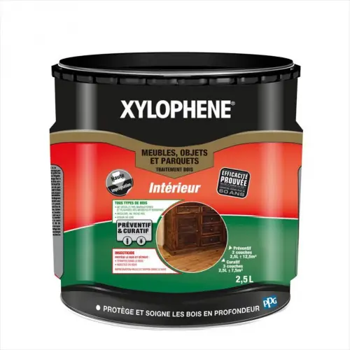 Traitement du bois meuble, parquet et boiserie XYLOPHENE 25 ans, 2.5 l – XYLOPHENE Vente Flash