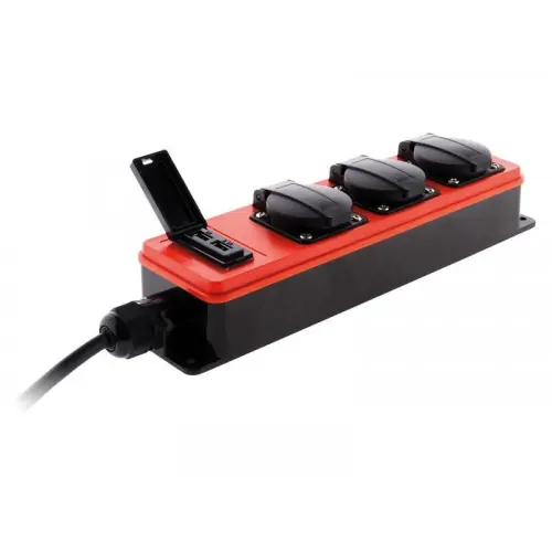 Multiprise Filaire Étanche, 3 Prises + 2 Usb, Rouge – ZENITECH Soldes