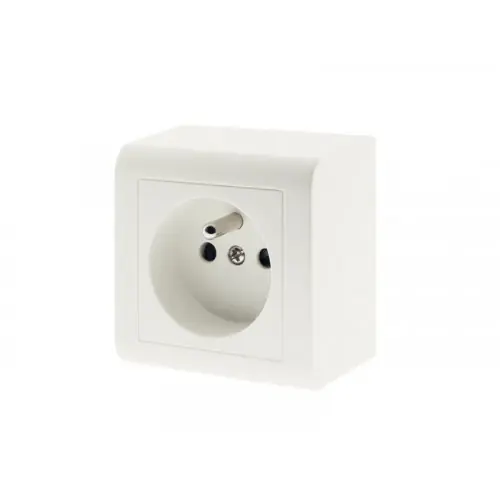 Nouveauté Prise avec terre saillie, complet Besto, blanc - ZENITECH