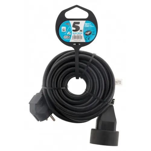 Rallonge électrique ménager avec terre L. 5 m ho5vvf 3g1.5, ZENITECH - ZENITECH Offre Spéciale