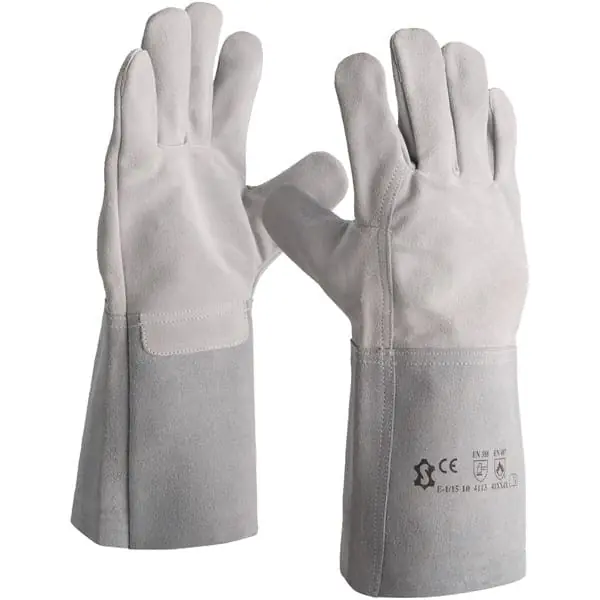 Marque Gants de soudeur cuir tout croûte de bovin avec manchettes longues