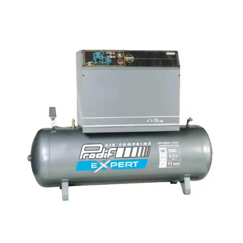 Compresseur silencieux 500 litres 5,5cv 400V Remise