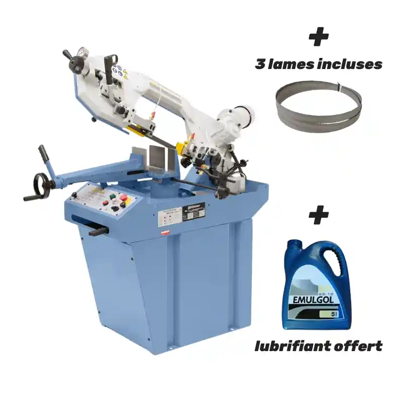 Pack Scie à ruban à métaux Bernardo HBS 275 Vario Pro 230v + 3 Lames & Lubrifiant Commander Vite