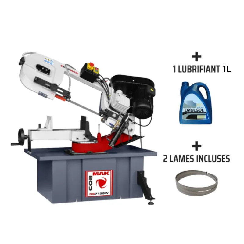 Jusqu'à Épuisement Des Stocks Pack Scie à ruban à métaux Cormak BS712SW – 230v + 2 lames + 1 lubrifiant