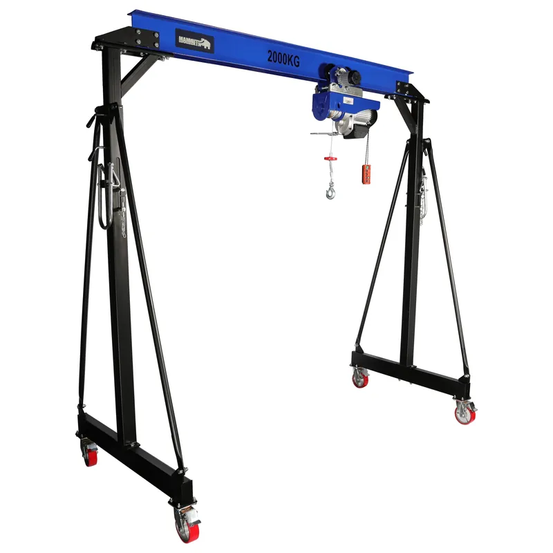 Grue Portique de levage mobile 2 Tonnes + palan électrique à câble Prix Cassé