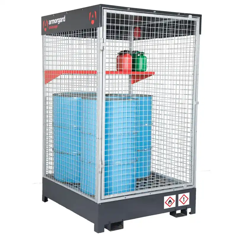 Acheter Direct Cage de stockage avec bac de retention – Armorgard Drumcage